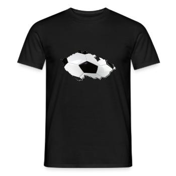 Tschechien Landkarte umrahmt echten Fußball - Männer T-Shirt - Schwarz - Vorne - AI Model Male 178 light (178cm)