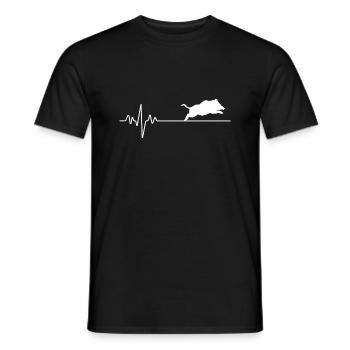 Battement de cœur idée cadeau pour Chasseur - T-shirt homme - noir - Devant - AI Model Male 178 light (178cm)