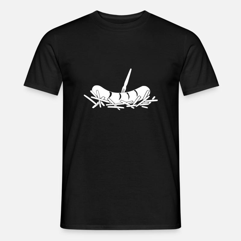 Pommes Currywurst - Männer T-Shirt - Schwarz