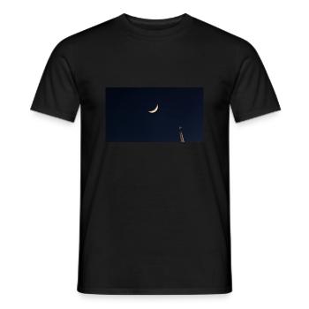 Der Mond und das Flugzeug - Männer T-Shirt - Schwarz - Vorne - AI Model Male 178 light (178cm)