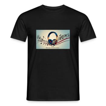 "Without Music, Life Would Be a Mistake" - T-shirt homme - noir - Devant - AI Model Male 178 light (178cm)