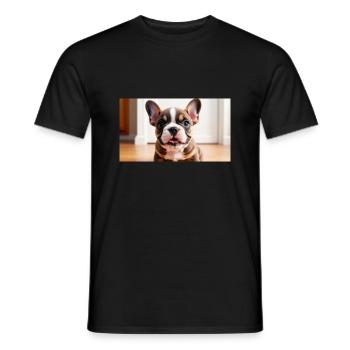French Bulldog Welpe verspielt mit schönen Augen - Männer T-Shirt - Schwarz - Vorne - AI Model Male 178 light (178cm)