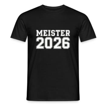 meister 2026 - Männer T-Shirt - Schwarz - Vorne - AI Model Male 178 light (178cm)