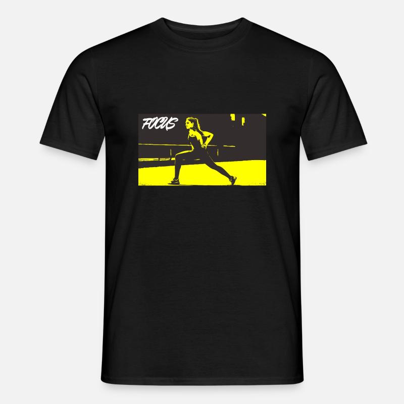 FOCUS hellgelb - Männer T-Shirt - Schwarz