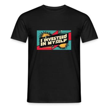 I Invest in Myself – Motivation et Succès Person - T-shirt homme - noir - Devant - AI Model Male 178 light (178cm)
