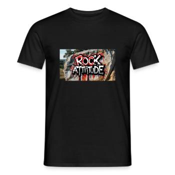 graffiti marqu ROCK ATTITUDE 3 - T-shirt homme - noir - Devant - AI Model Male 178 light (178cm)