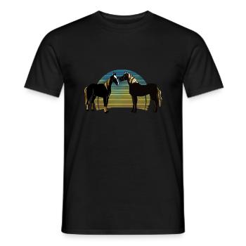 Pferde - Männer T-Shirt - Schwarz - Vorne - AI Model Male 178 light (178cm)