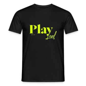 Play Level Up – Gaming Abenteuer starten - Männer T-Shirt - Schwarz - Vorne - AI Model Male 178 light (178cm)