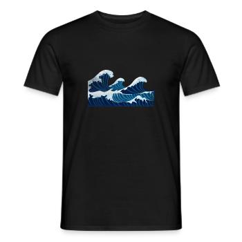 Waves Wave Gift Sea Ocean Water - Men's T-Shirt - black - Front - AI Model Male 178 light (178cm)