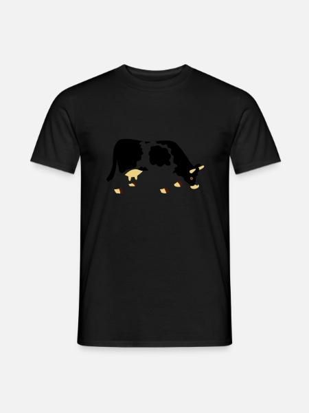 Kuh mit Löchern - Männer T-Shirt - Schwarz