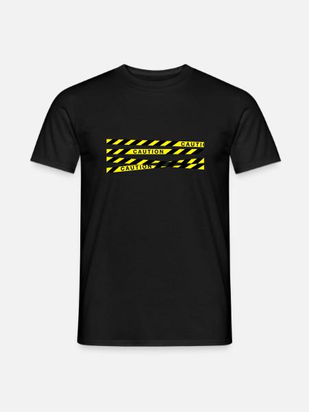 caution_f2 - Men's T-Shirt - black