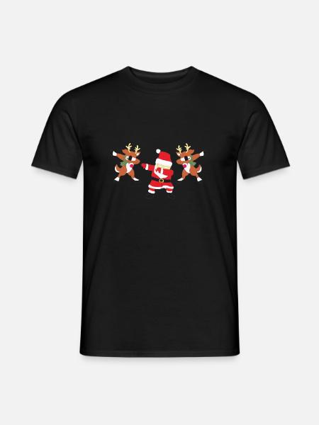 Santa Claus with deer dab - Men's T-Shirt - black