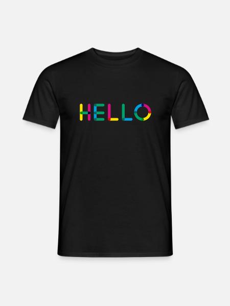 Hello - Männer T-Shirt - Schwarz