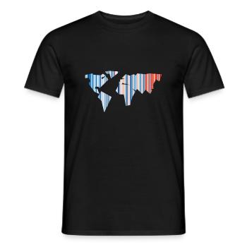 Carte du monde - Changement climatique - Bandes de réchauffement - Terre - T-shirt homme - noir - Devant - AI Model Male 178 light (178cm)