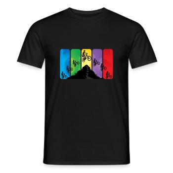 Saut VTT | VTTistes de descente | vélo de montagne - T-shirt homme - noir - Devant - AI Model Male 178 light (178cm)