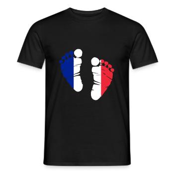 France French flag footprint gift - Men's T-Shirt - black - Front - AI Model Male 178 light (178cm)