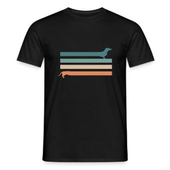 Teckel Rétro Vintage Roughhair Chien de teckel - T-shirt homme - noir - Devant - AI Model Male 178 light (178cm)