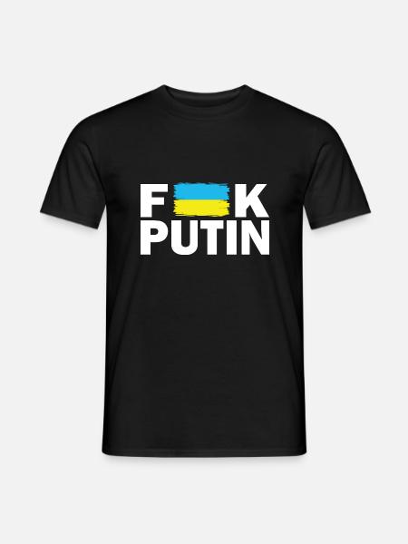 Soutenir l’Ukraine | Fuck Poutine - T-shirt homme - noir