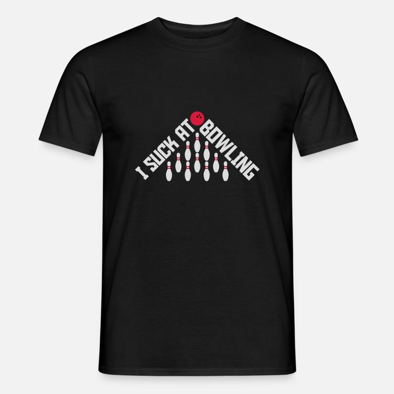 I suck at bowling - Männer T-Shirt - Schwarz