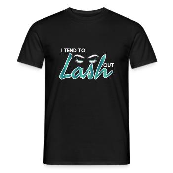 I Tend To Lash Out Lashes Eyelashes - Men's T-Shirt - black - Front - AI Model Male 178 light (178cm)