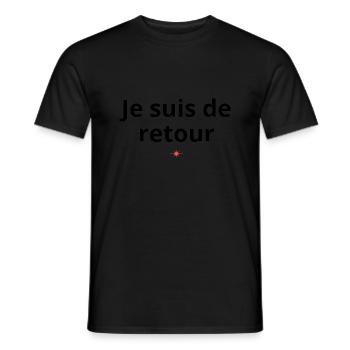 Je suis de retour - T-shirt homme - noir - Devant - AI Model Male 178 light (178cm)