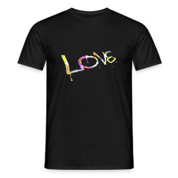 Graffiti style Splash hip hop couleurs peintre amour - T-shirt homme - noir - Devant - AI Model Male 178 light (178cm)