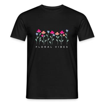 Blumige Vibes - Geschenkidee - Männer T-Shirt - Schwarz - Vorne - AI Model Male 178 light (178cm)