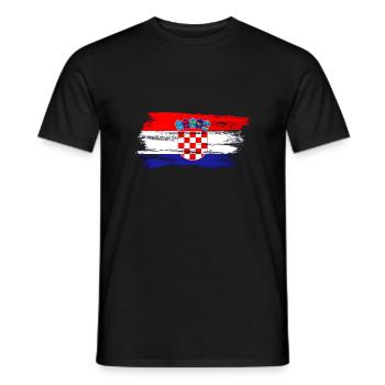 Kroatische Flagge - Männer T-Shirt - Schwarz - Vorne - AI Model Male 178 light (178cm)