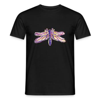 Libelle farbenfroh im Aquarellstil - Männer T-Shirt - Schwarz - Vorne - AI Model Male 178 light (178cm)