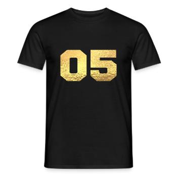 Number 5 Gold Glitter - 5th Anniversary - Men's T-Shirt - black - Front - AI Model Male 178 light (178cm)
