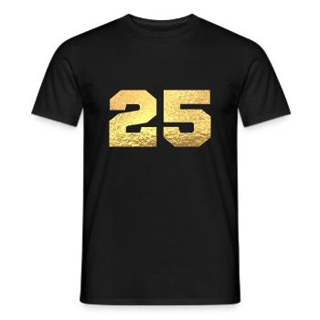 Number 25 Gold Glitter - 25th Anniversary - Men's T-Shirt - black - Front - AI Model Male 178 light (178cm)