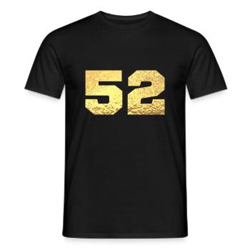 Number 52 Gold Glitter - 52nd Anniversary - Men's T-Shirt - black - Front - AI Model Male 178 light (178cm)
