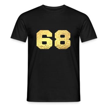 Number 68 Gold Glitter - 68th Anniversary - Men's T-Shirt - black - Front - AI Model Male 178 light (178cm)