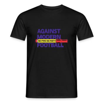 Against Modern Football No Pyro No Party - Men's T-Shirt - black - Front - AI Model Male 178 light (178cm)