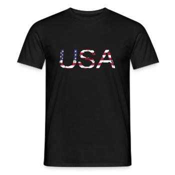 Les États-Unis aux couleurs du drapeau américain drapeau - T-shirt homme - noir - Devant - AI Model Male 178 light (178cm)
