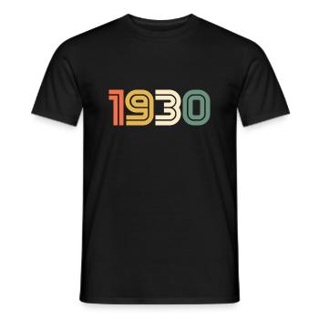 Année de naissance sport 1930 - T-shirt homme - noir - Devant - AI Model Male 178 light (178cm)