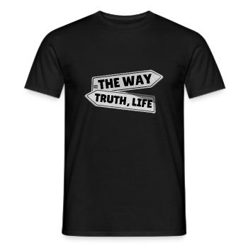 The Way, Truth, Life – John 14:6 - Men's T-Shirt - black - Front - AI Model Male 178 light (178cm)