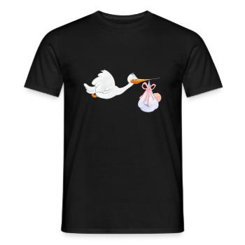 storch mit baby - Männer T-Shirt - Schwarz - Vorne - AI Model Male 178 light (178cm)