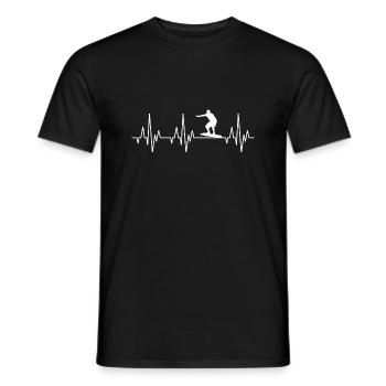 Heartbeat Surf Surfers Surfboard surfant - T-shirt homme - noir - Devant - AI Model Male 178 light (178cm)