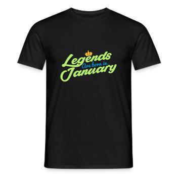 Legends Are Born In January - Men's T-Shirt - black - Front - AI Model Male 178 light (178cm)