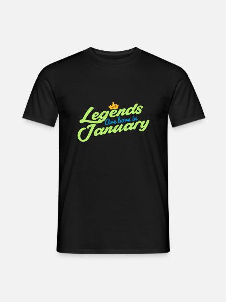Legenden werden im Januar geboren - Männer T-Shirt - Schwarz