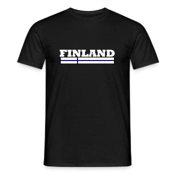 Finnland Flagge - Männer T-Shirt - Schwarz - Vorne - AI Model Male 178 light (178cm)