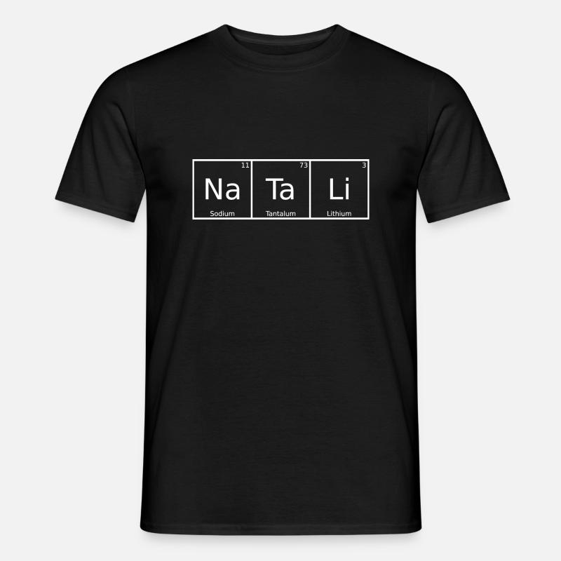 Natali Name First Name Chemistry Periodic Table Elements - Men’s T-shirt - black