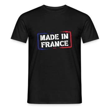 Hergestellt in Frankreich - Männer T-Shirt - Schwarz - Vorne - AI Model Male 178 light (178cm)