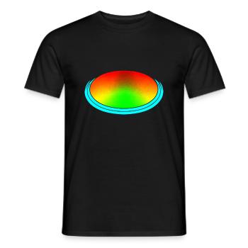 Rainbow dégradé coloré cool rétro tendance Art 1 - T-shirt homme - noir - Devant - AI Model Male 178 light (178cm)