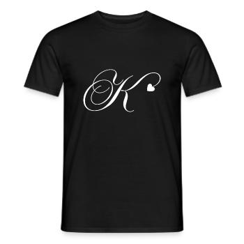 Letter k heart calligraphy - Men's T-Shirt - black - Front - AI Model Male 178 light (178cm)