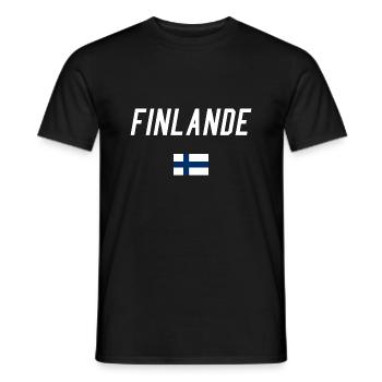 finland - T-shirt homme - noir - Devant - AI Model Male 178 light (178cm)