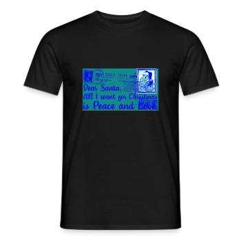Xmas christmas santa claus nicholas naughty - Men's T-Shirt - black - Front - AI Model Male 178 light (178cm)