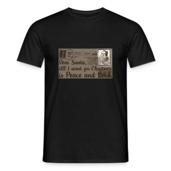 Xmas christmas santa claus nicholas naughty - Men's T-Shirt - black - Front - AI Model Male 178 light (178cm)