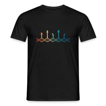die Gitarre liegt in meiner DNA - Männer T-Shirt - Schwarz - Vorne - AI Model Male 178 light (178cm)